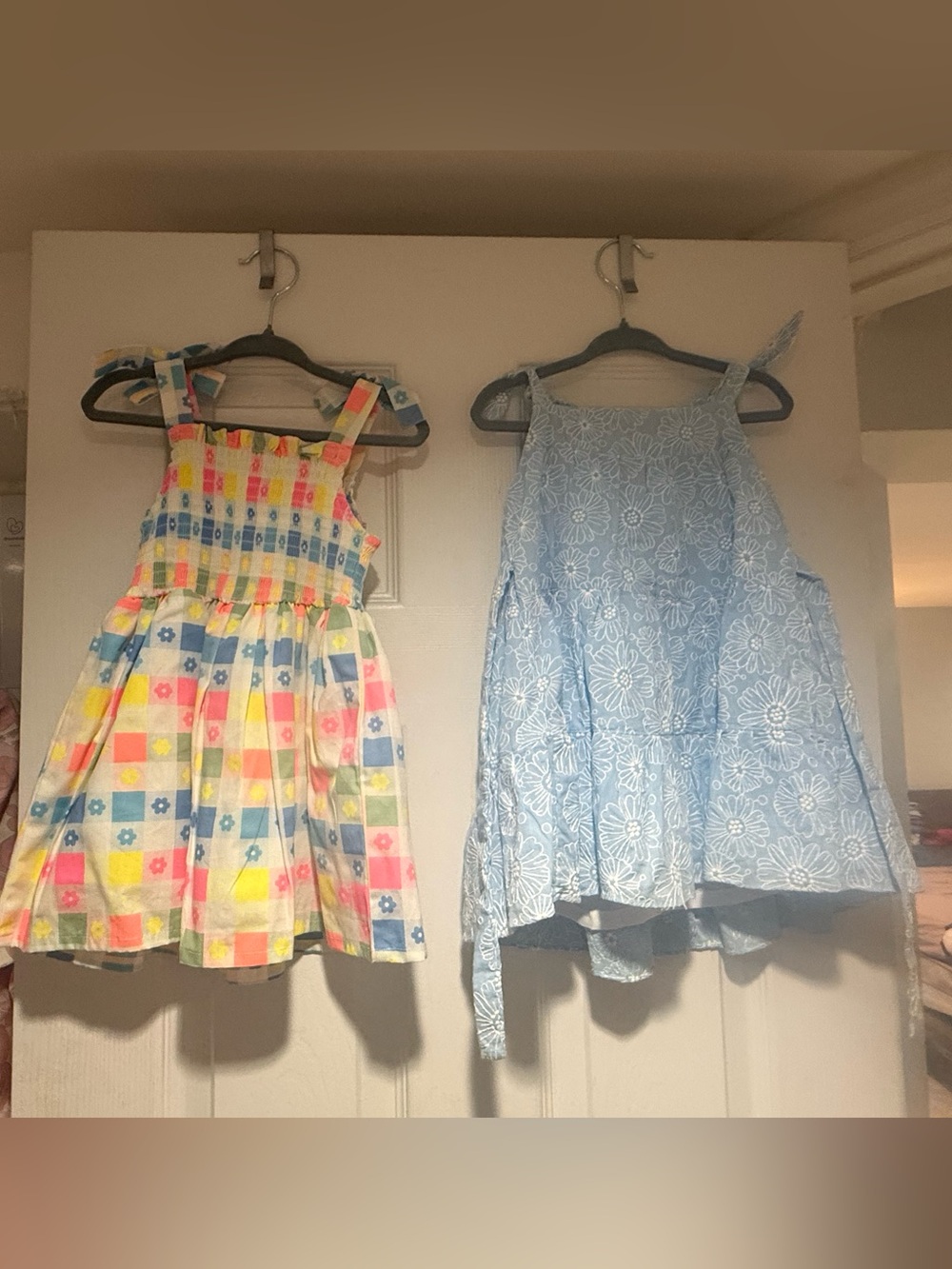 Light Blue Floral Tiered Sundress for Girls -